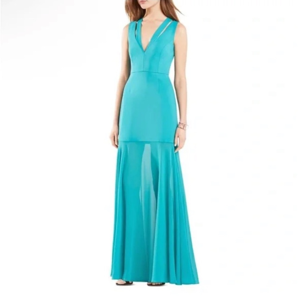 BCBG Elegant Teal Evening Gown
